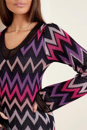 Crochet flare long sleeve dress Beige M h5 Picture5